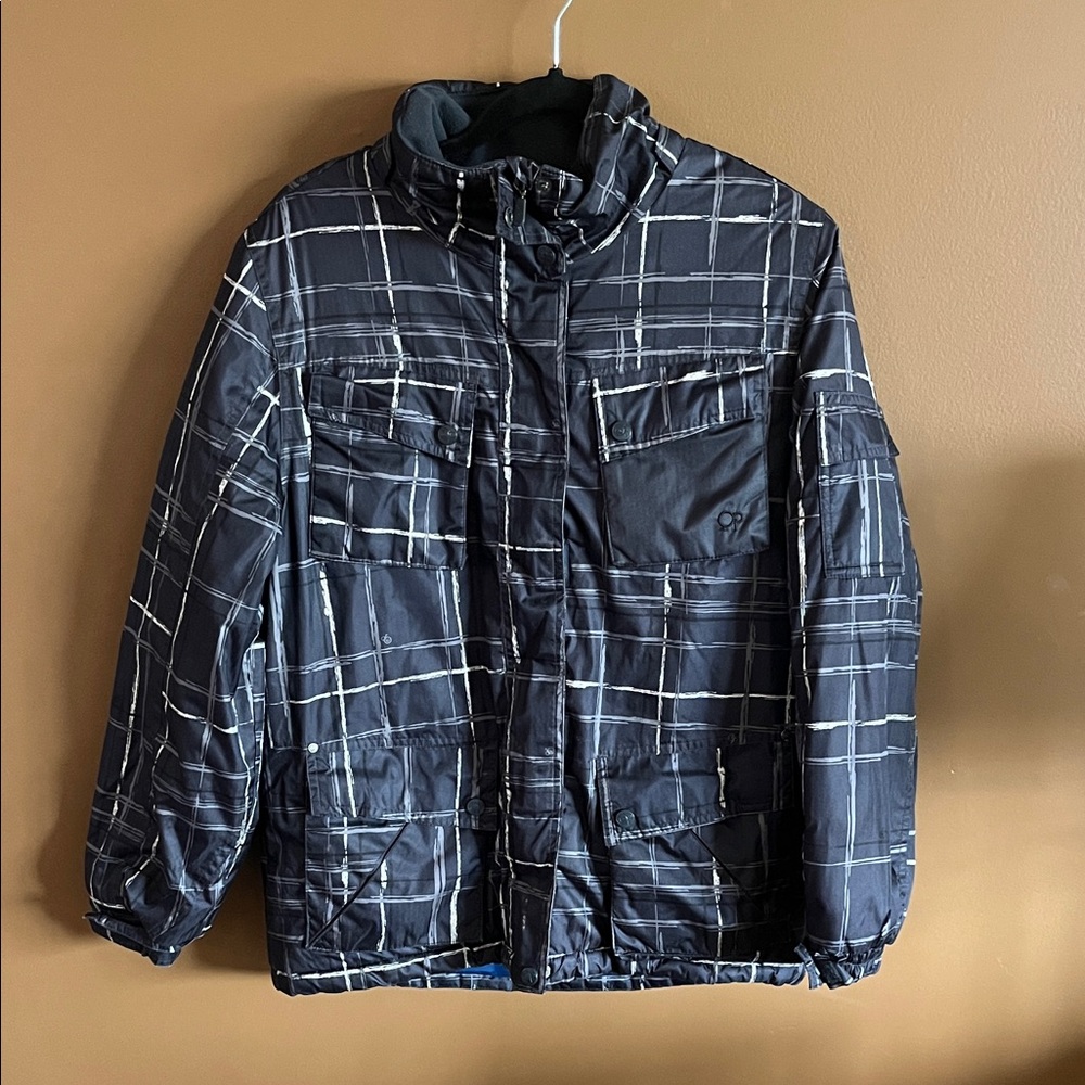Vintage 2000s Boys Dark grey and White Plaid Jacket